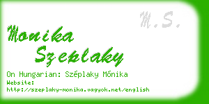 monika szeplaky business card
